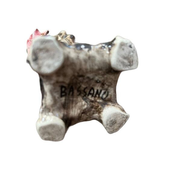 Vintage Italian Bassano Pottery Small Vases 3D Flowers Very Prettyr - Picture 3 of 3